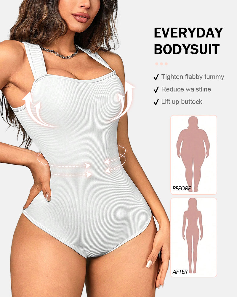 Square Neck Sleeveless Bodysuits