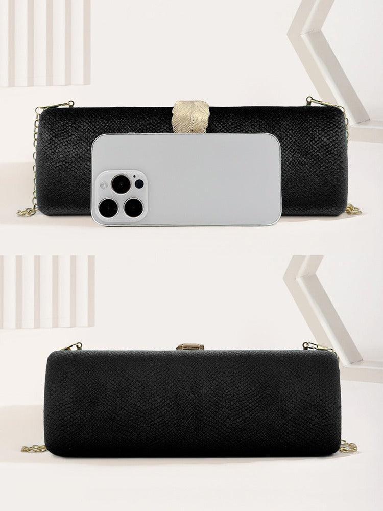 Fluwelen Clutch met Gouden Veer