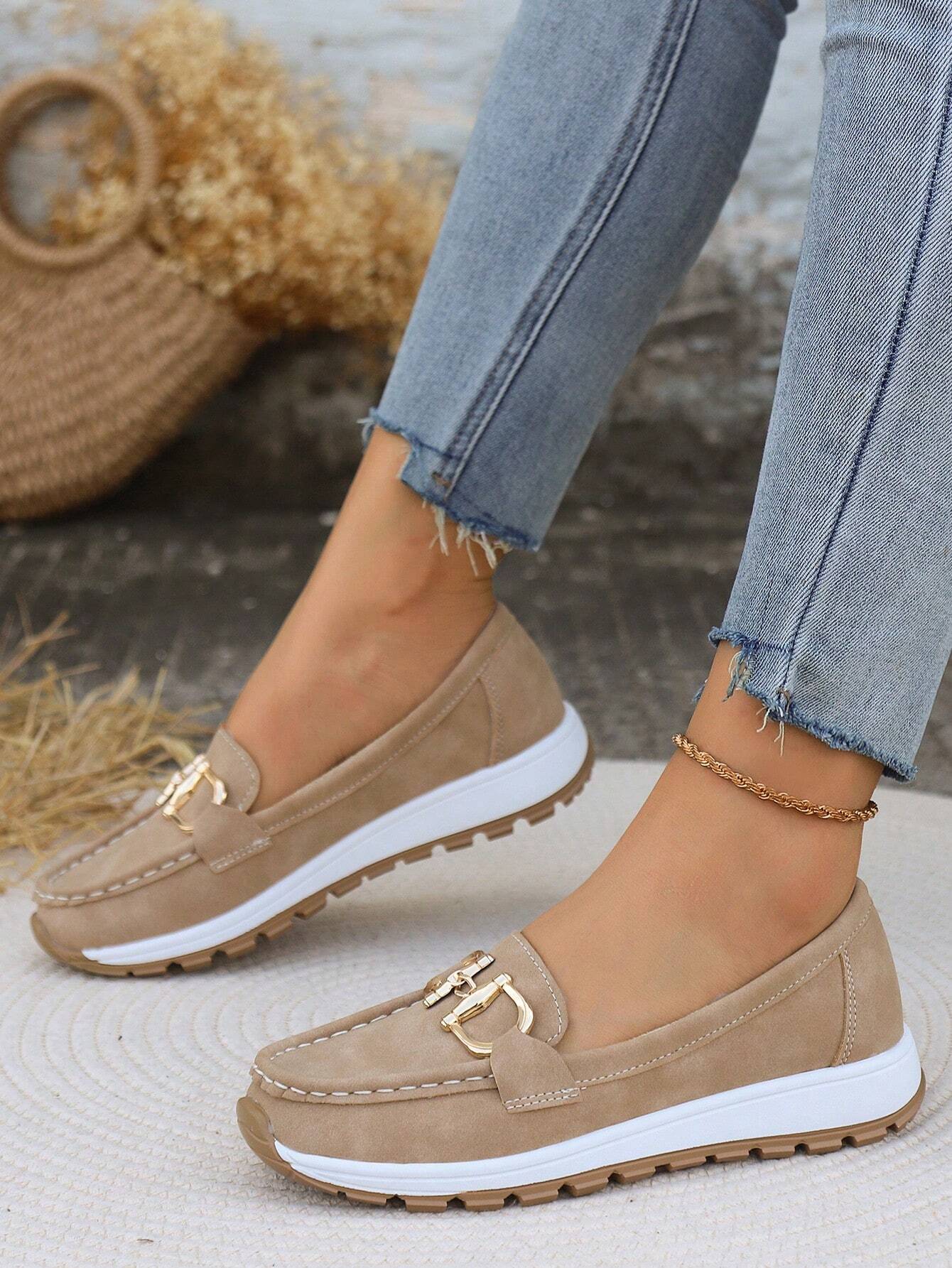 Ellie - Flat Moccasins with Buckle