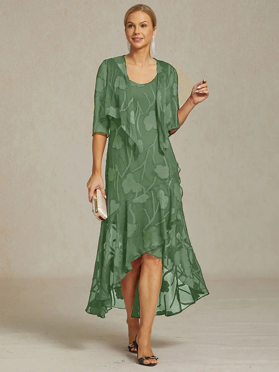 Bloemenprint Doorschijnende Chiffon Bolero Met 3/4-mouwen