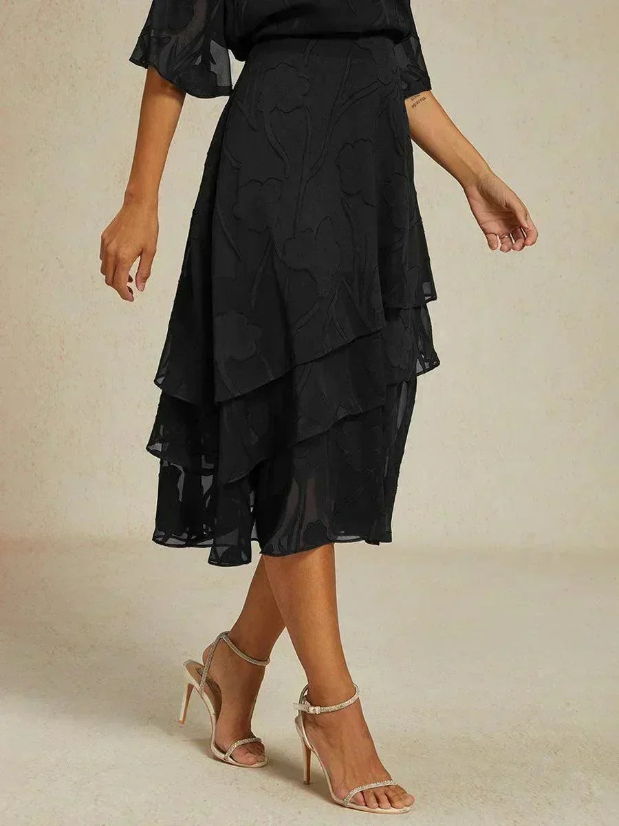 Chiffon Midi-rok met Bloemen