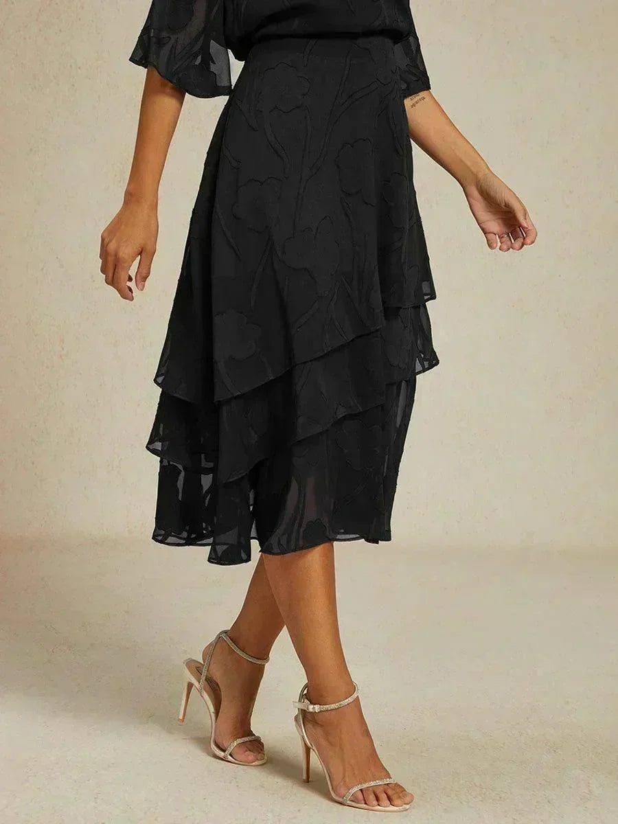 Gebloemde Chiffon Midi-Rok
