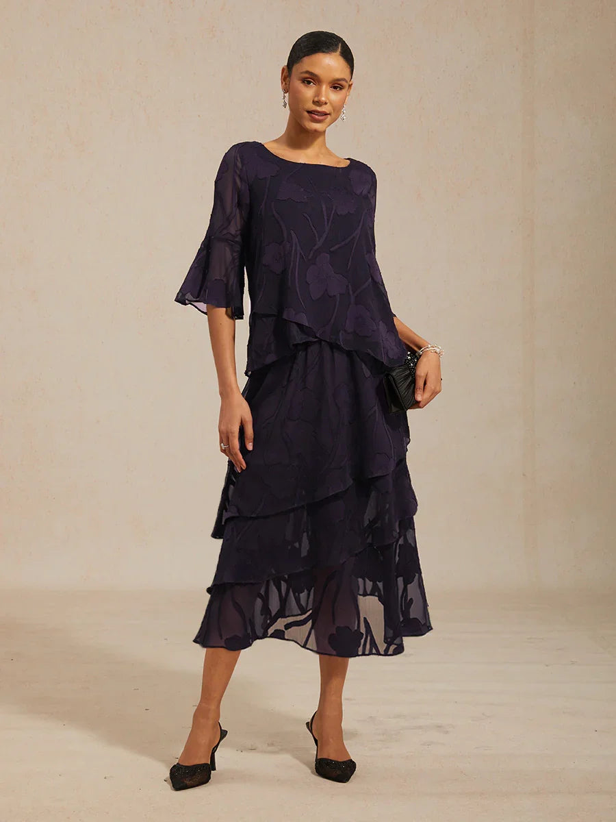 Bloemenchiffon Midirok