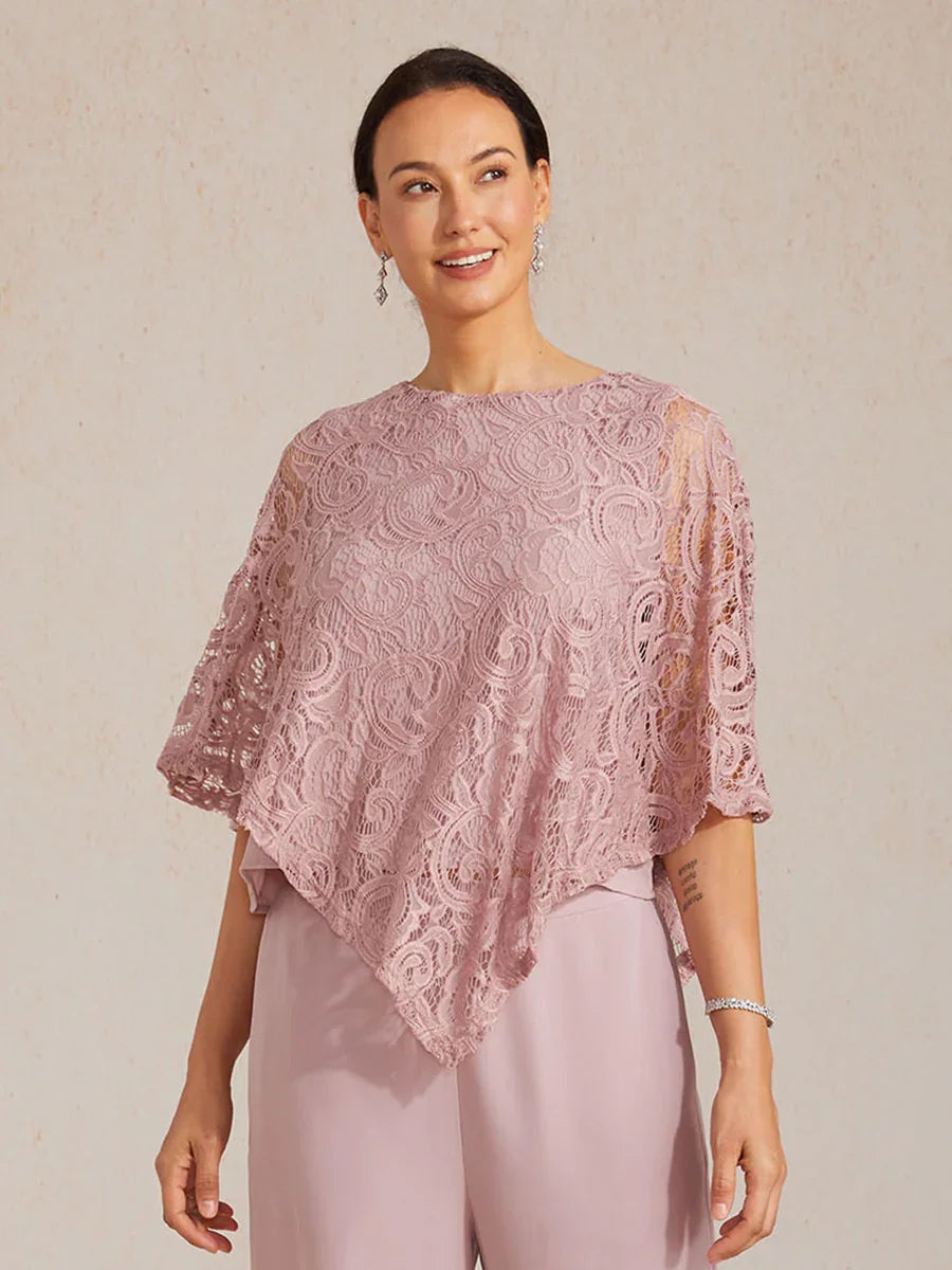 Elegante top met vleermuismouwen van kant