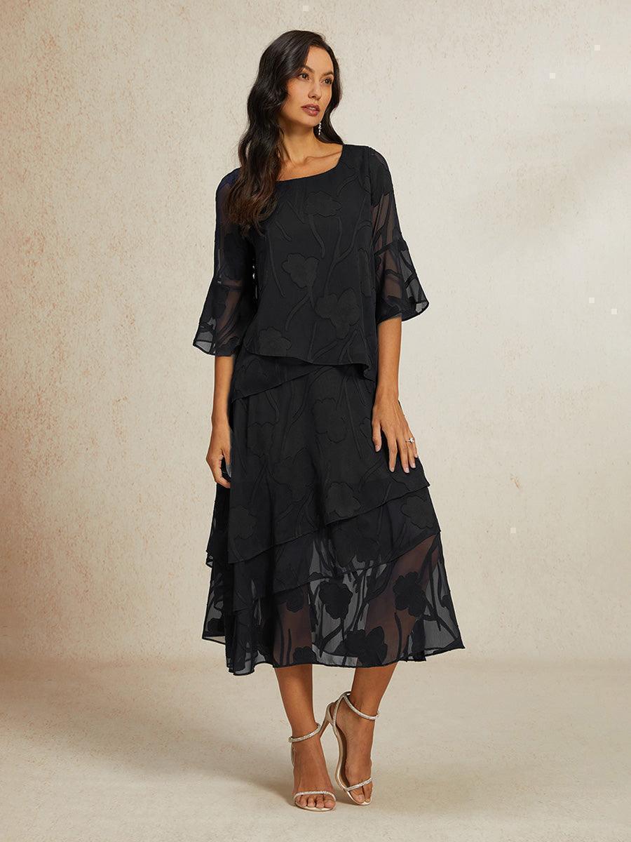 Feestelijke Chiffonblouse Met Asymmetrische Zoom