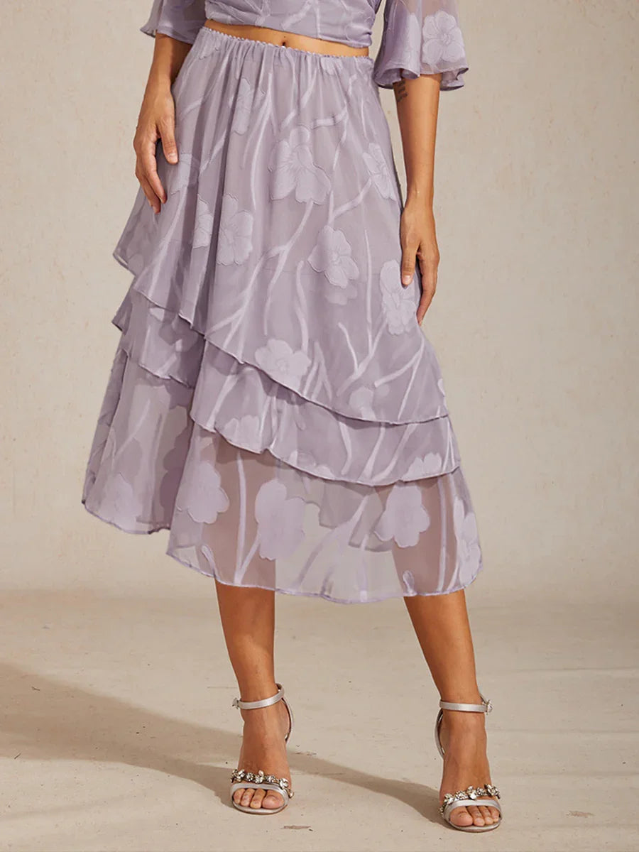Chiffon Midirok met Bloemen