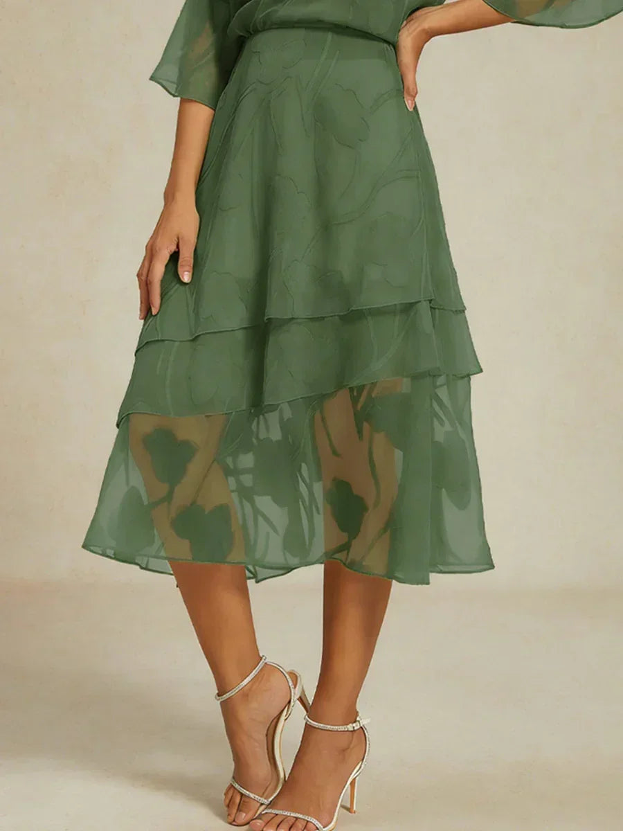 Bloemenchiffon Midirok