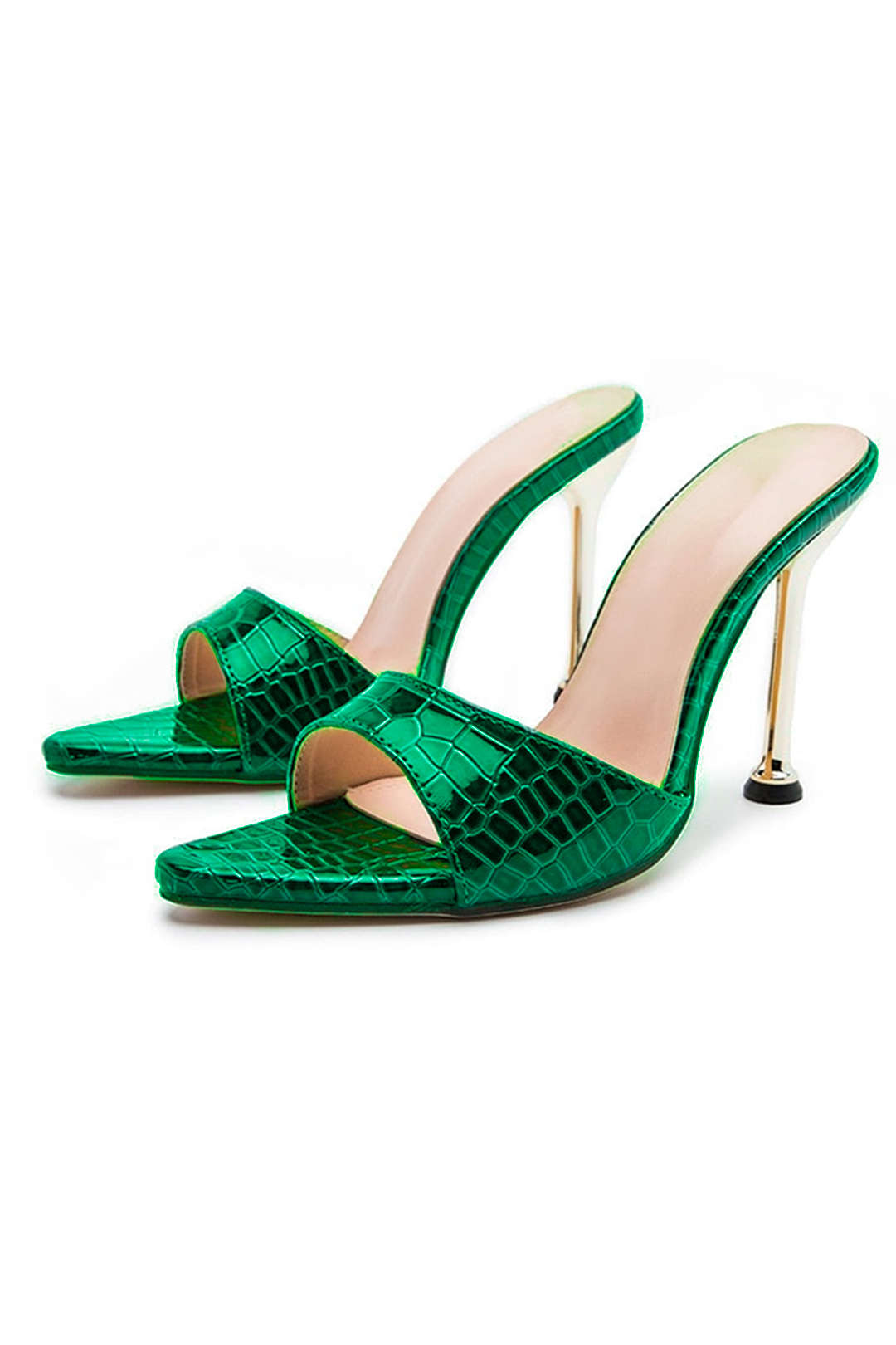 Open Pointed Toe Ankle-strapless High Heels