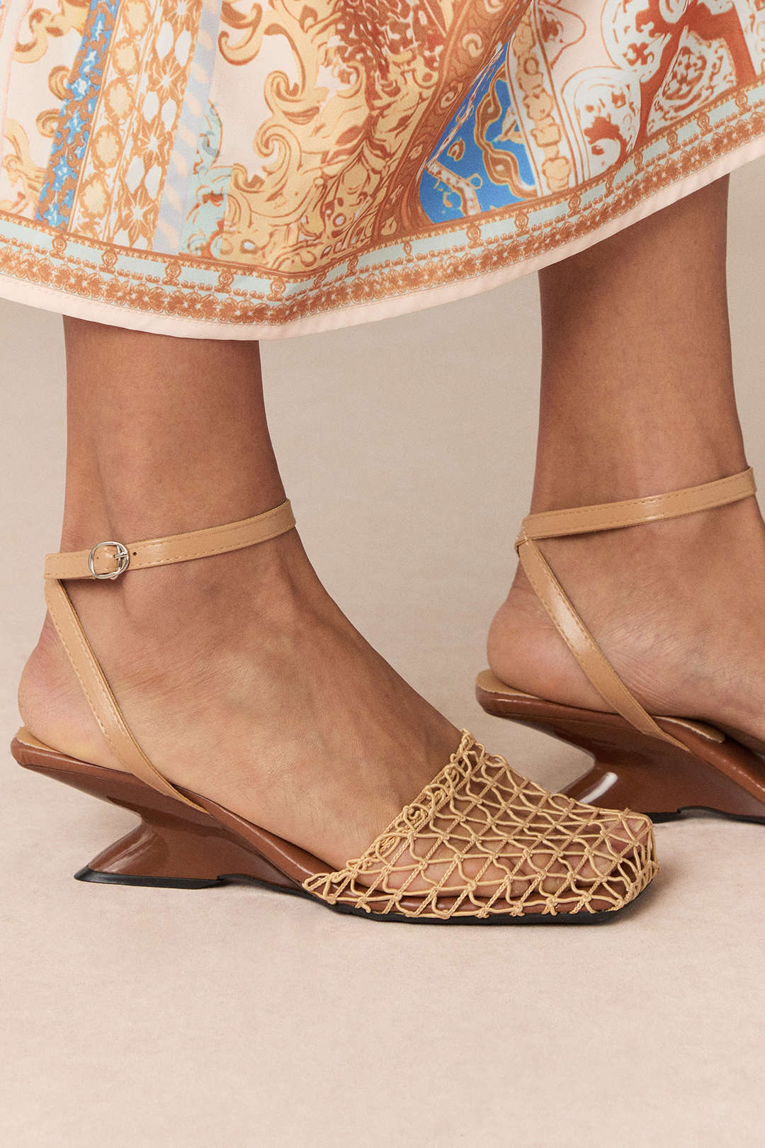 Hollow Out Faux Leather Sandals