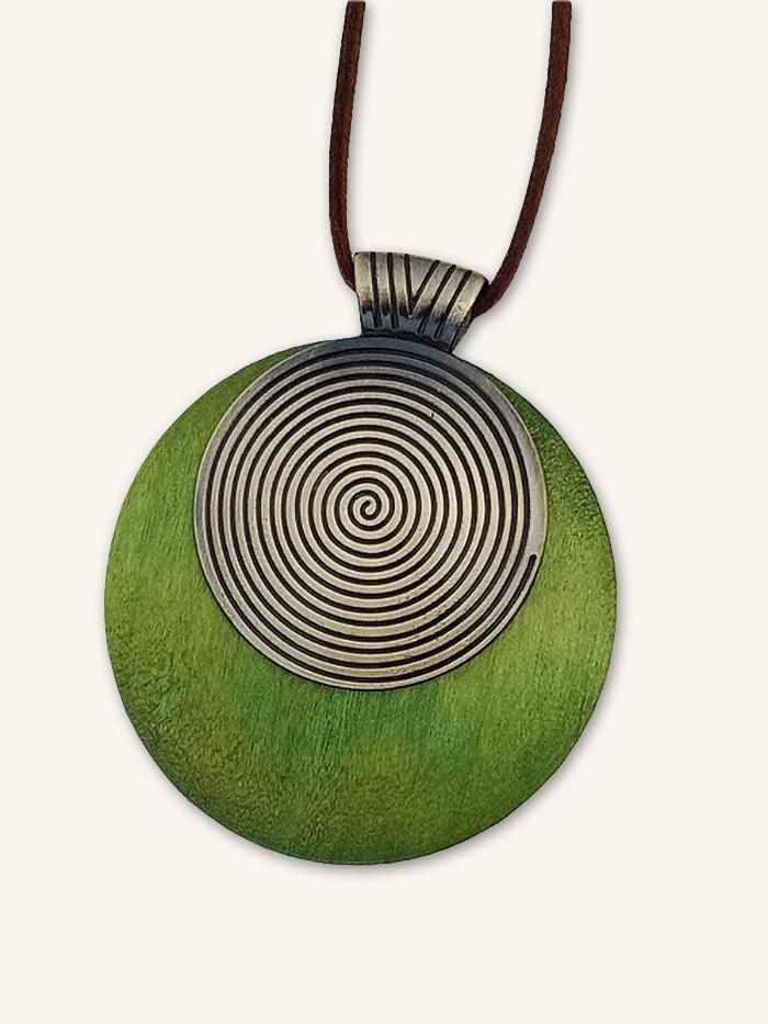 Vintage Wooden Rings Long Necklace