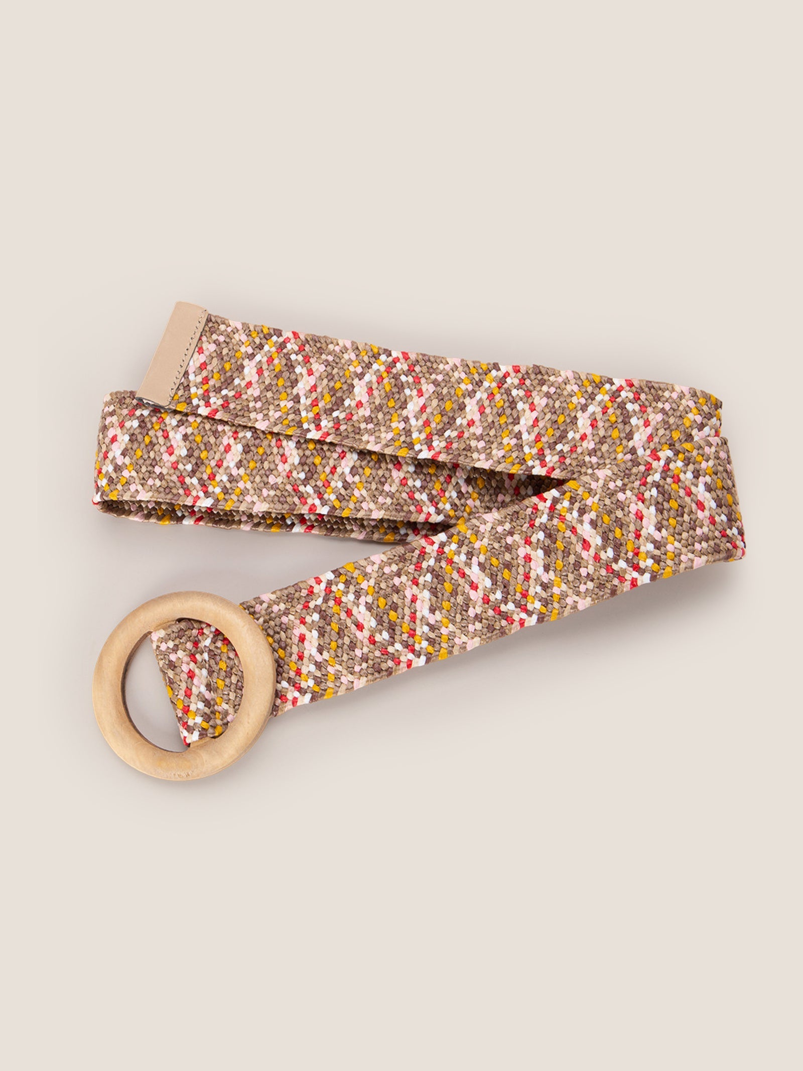 Wooden Buckle Handcrafted Woven Elastic Wide Waist Belt