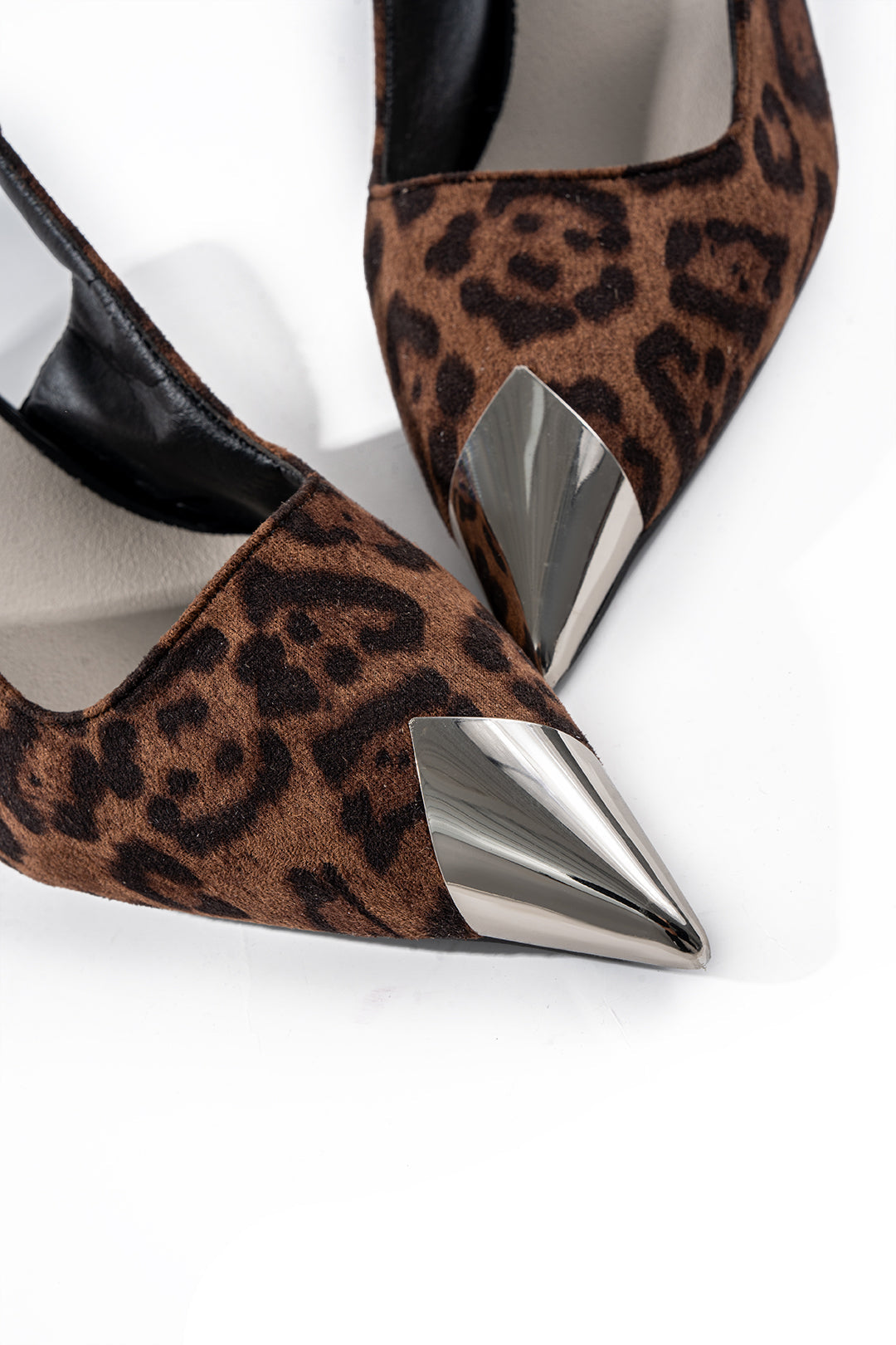 Leopard Metallic Pointed Toe Heels