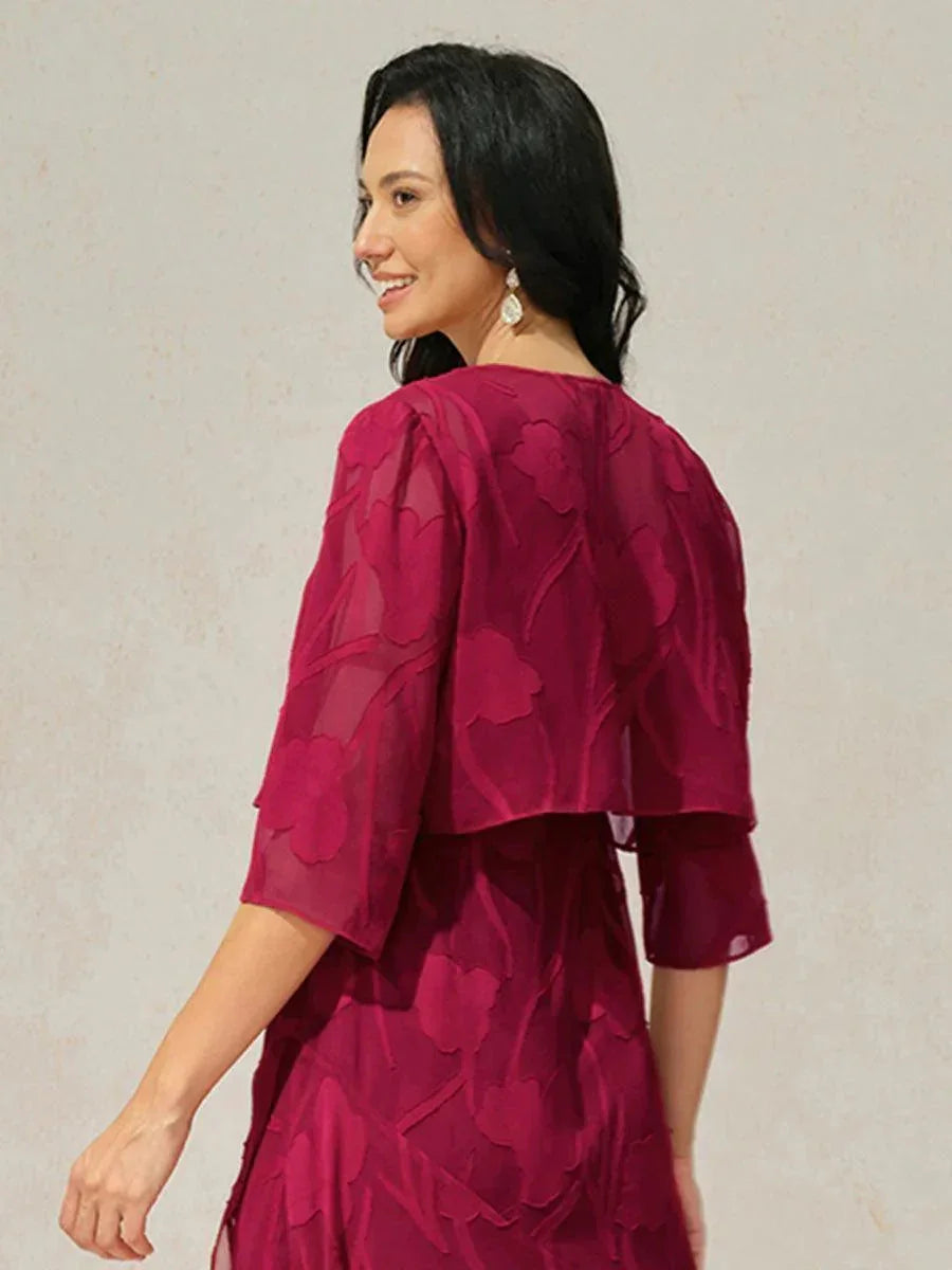 Bloemig Doorschijnend Chiffon 3/4-mouwen Bolero