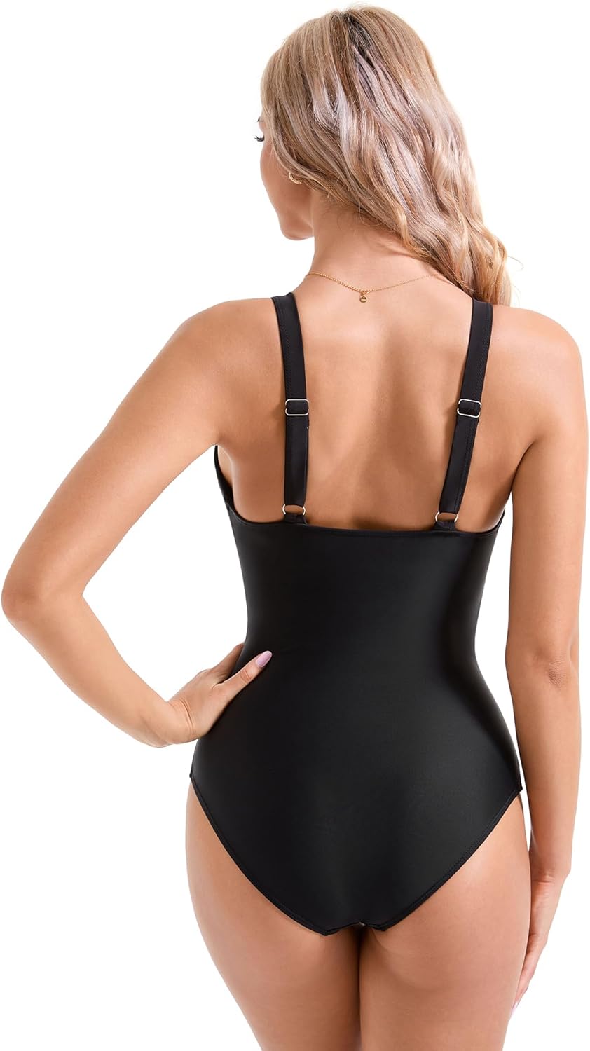 Maclair & Co. - Women Sexy Mesh Tummy Control Swimsuit Push Up High Waisted Bathing Suit