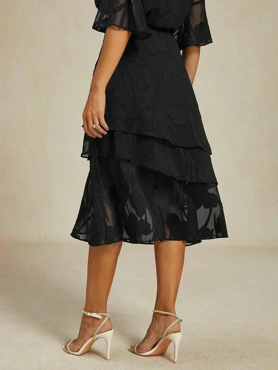 Gebloemde Chiffon Midi-Rok