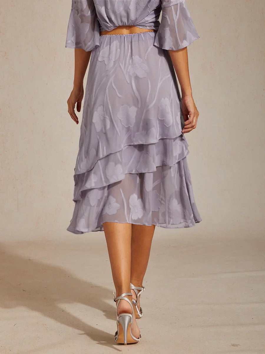 Gebloemde Chiffon Midi-Rok