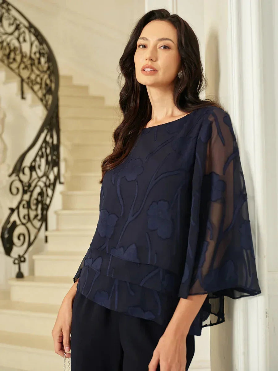 Gelaagde Chiffonblouse met Bloemenprint