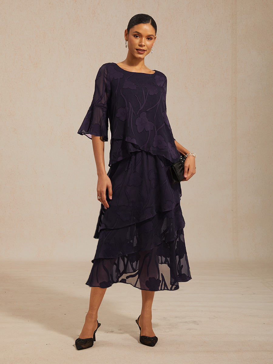 Elegante Chiffonblouse met Asymmetrische Zoom
