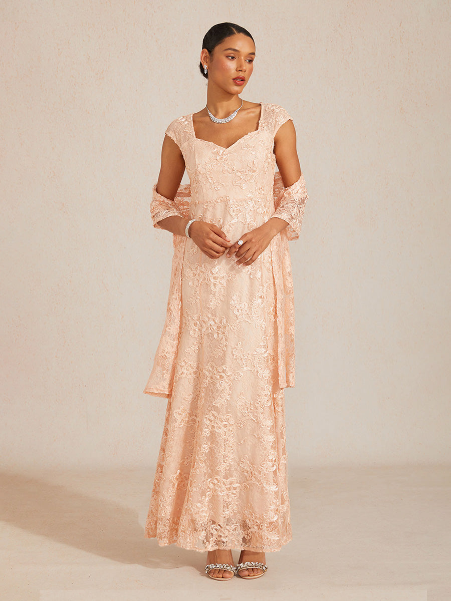 Rosette Lace Long Shawl Wrap