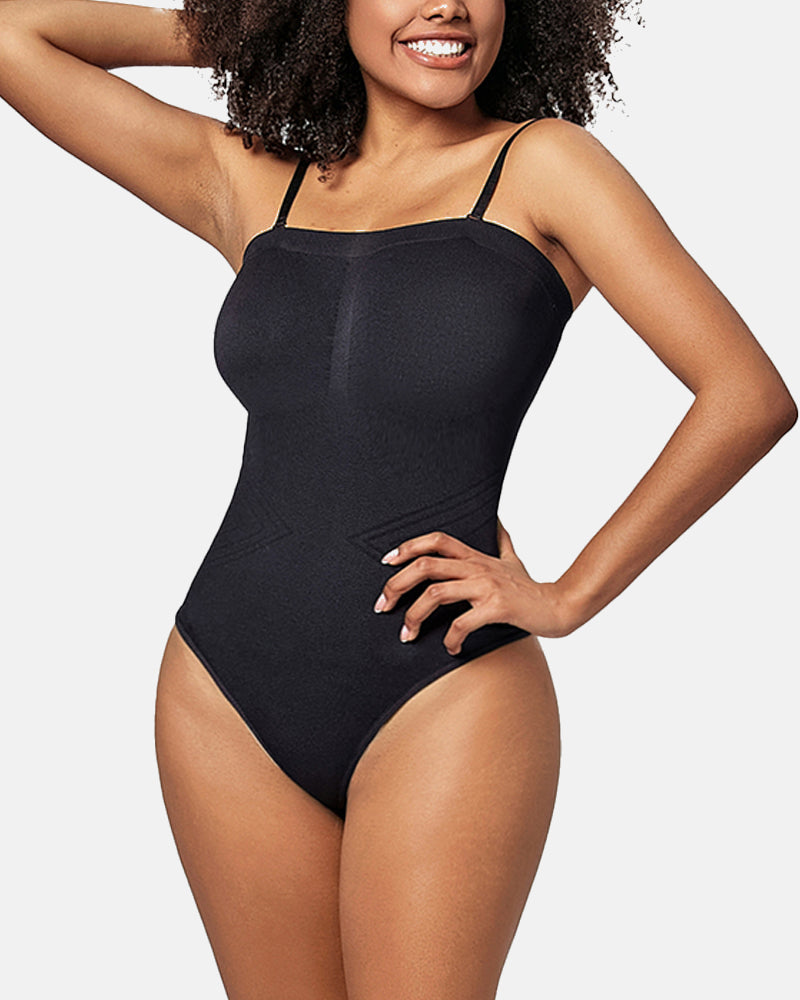 Seamless Bandeau Shaping Bodysuit with Removable Straps
