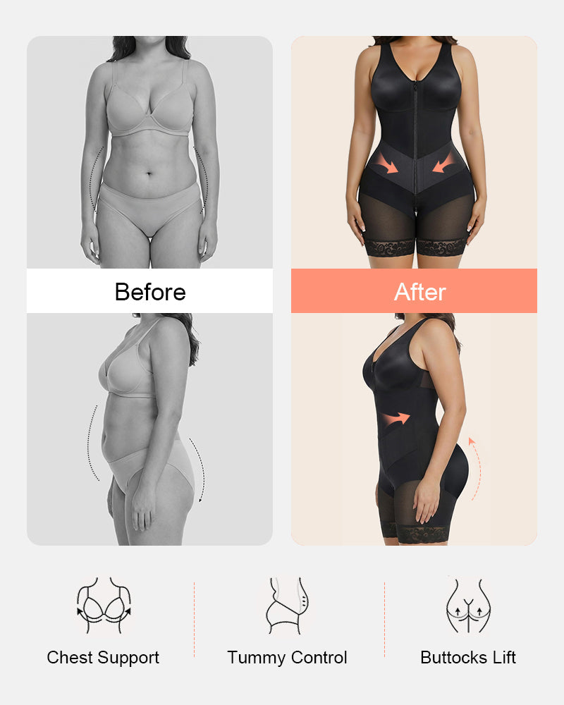 Tummy Control Fajas Shapewear with V-shape Sculpting Elastic Band