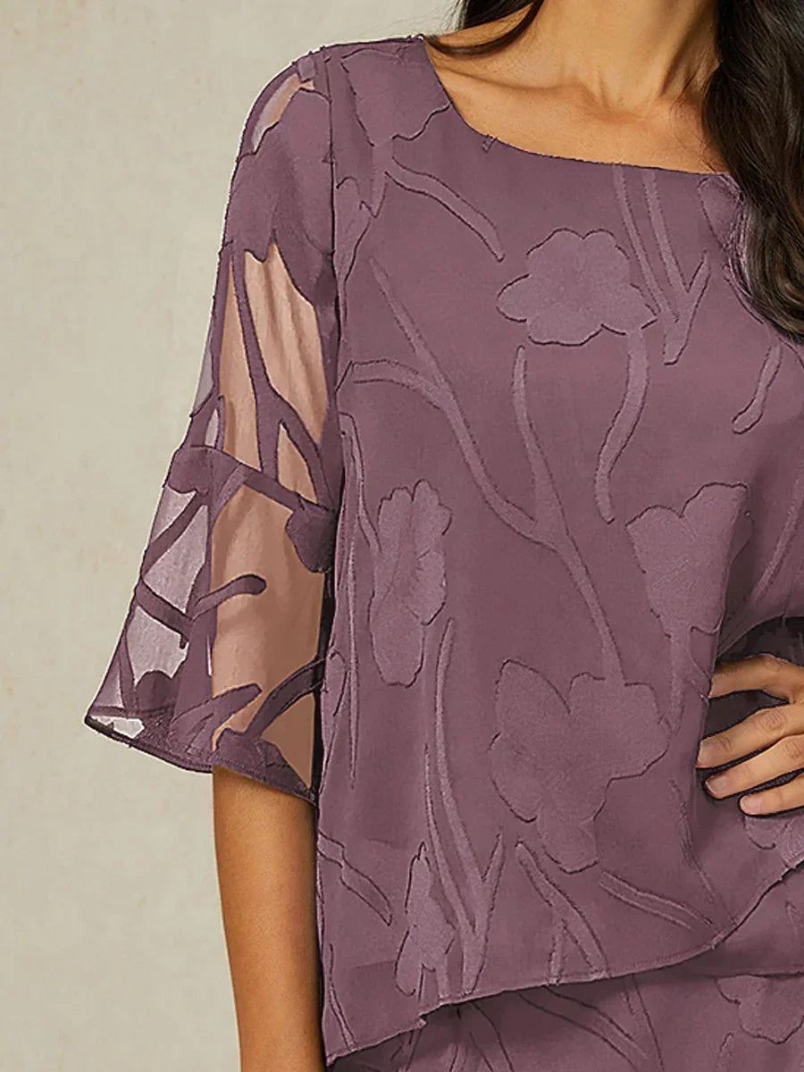 Elegante Chiffonblouse met Asymmetrische Zoom