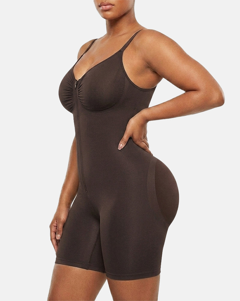 Ultra-Stretch Zip-Up Bodysuit — Sculpting Support & All-Day Comfort