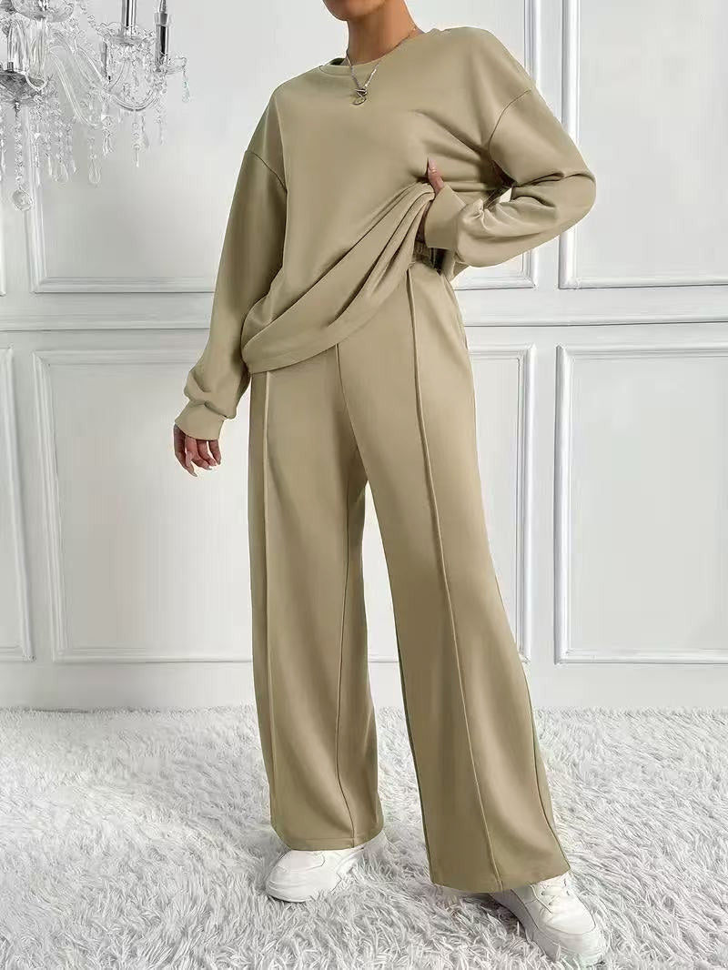 TINIDOR™ - Casual Long Sleeve Sweatshirt and High Waist Pants Set