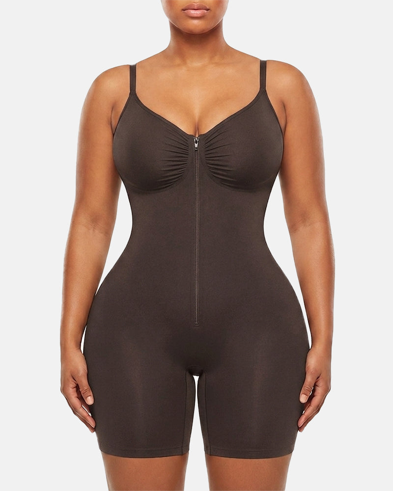 Ultra-Stretch Zip-Up Bodysuit — Sculpting Support & All-Day Comfort