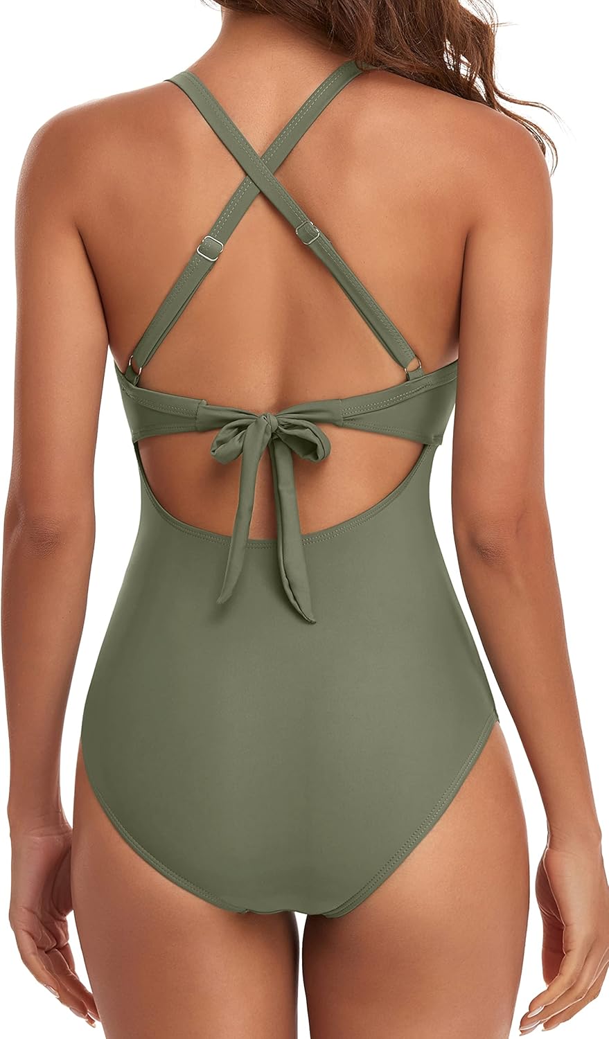 Maclair & Co. - Women's One Piece Swimsuits Tummy Control Cutout High Waisted Bathing Suit Wrap Tie Back