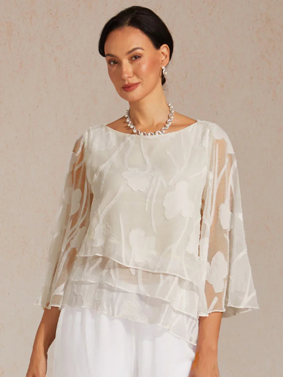 Chiffon Bloemenlaagjes Blouse