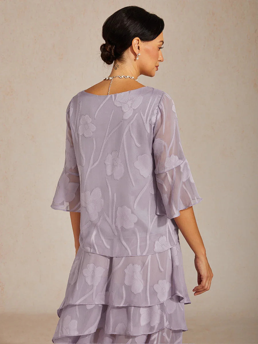 Elegante chiffon blouse met asymmetrische zoom
