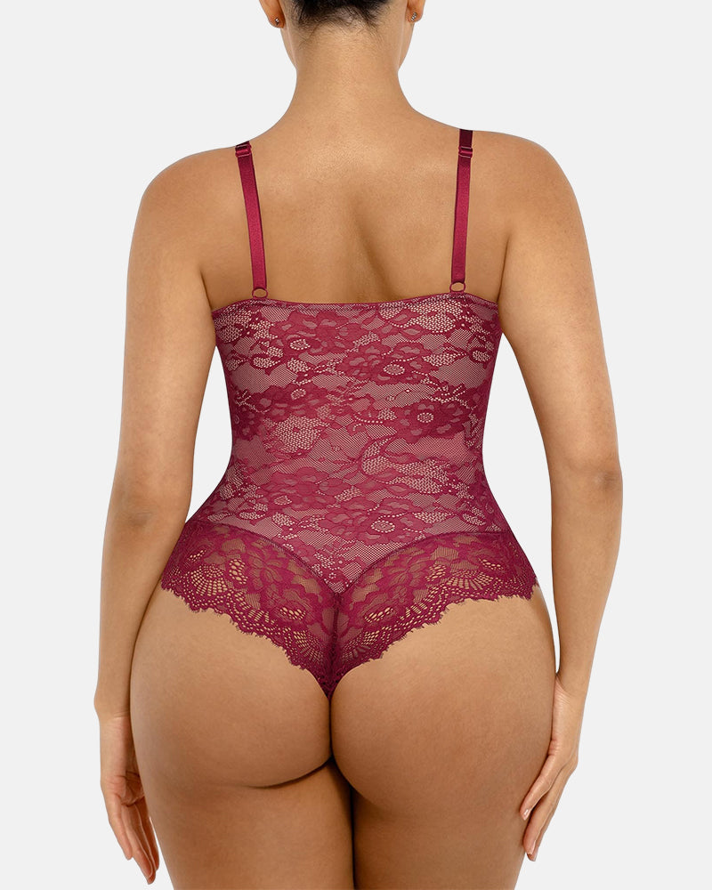 Lace Shapewear Thong Tummy Control Bodysuit