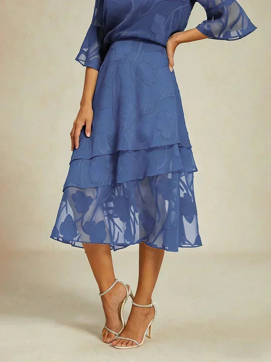 Gebloemde Chiffon Midi-Rok