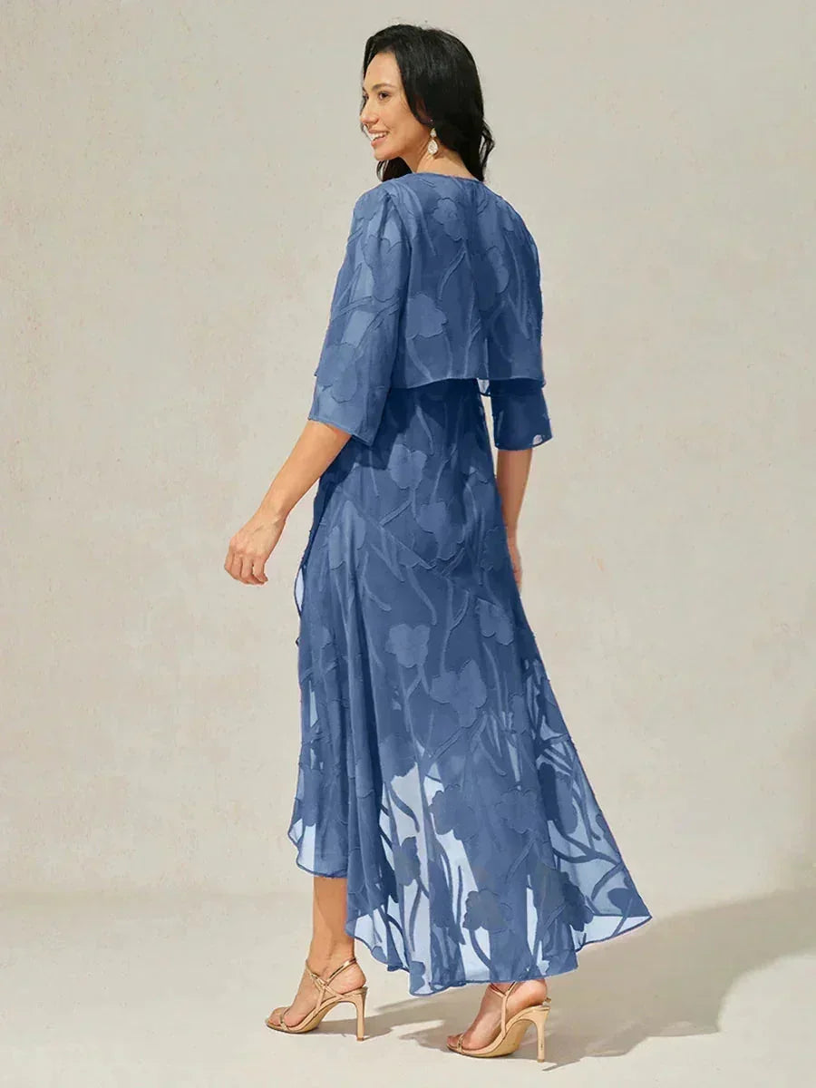 Bloemenprint Doorschijnende Chiffon Bolero Met 3/4-Mouwen