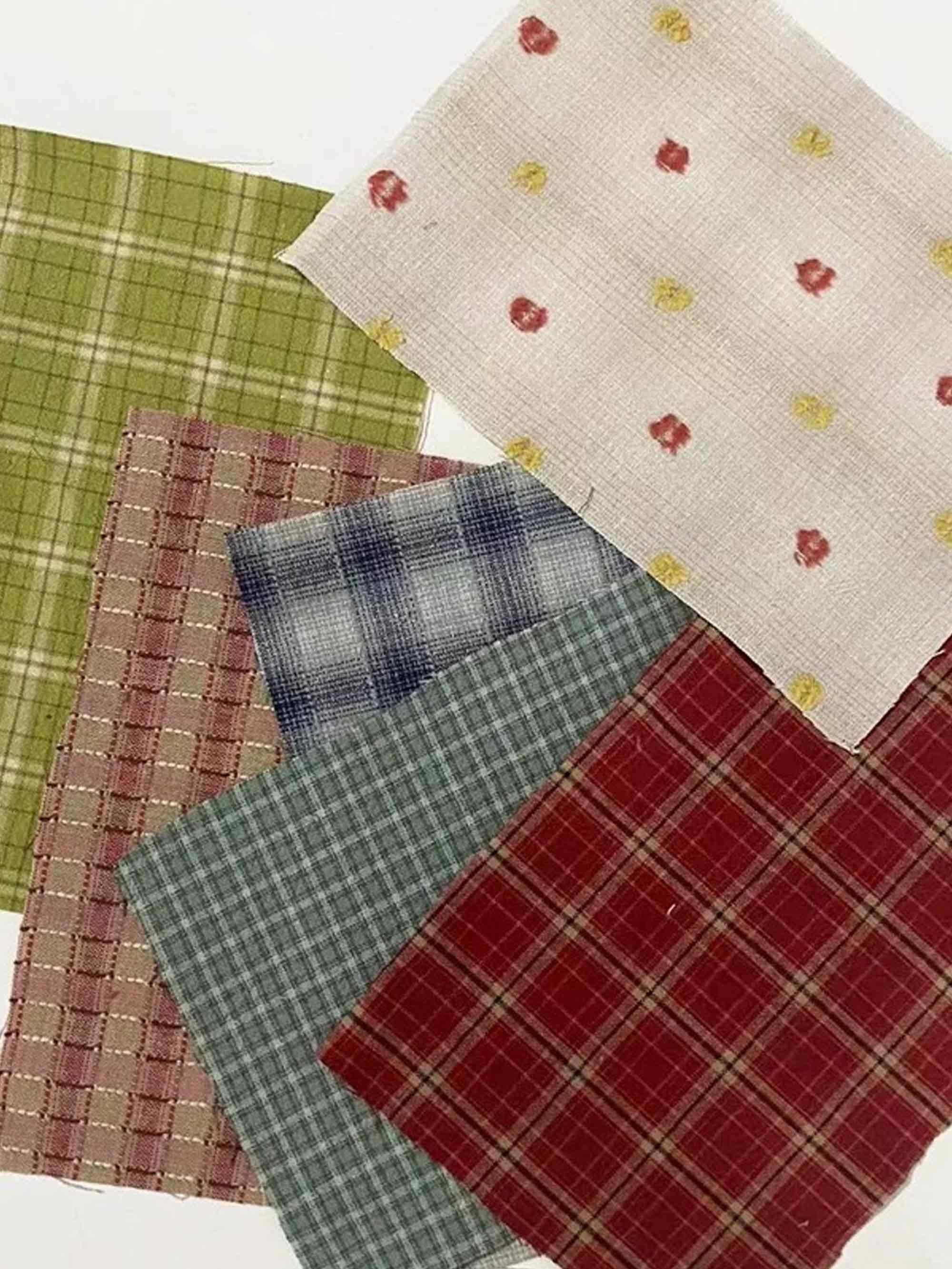 Yarn-Dyed Fabric Scraps for Clothes & Patchwork (10 Pieces)