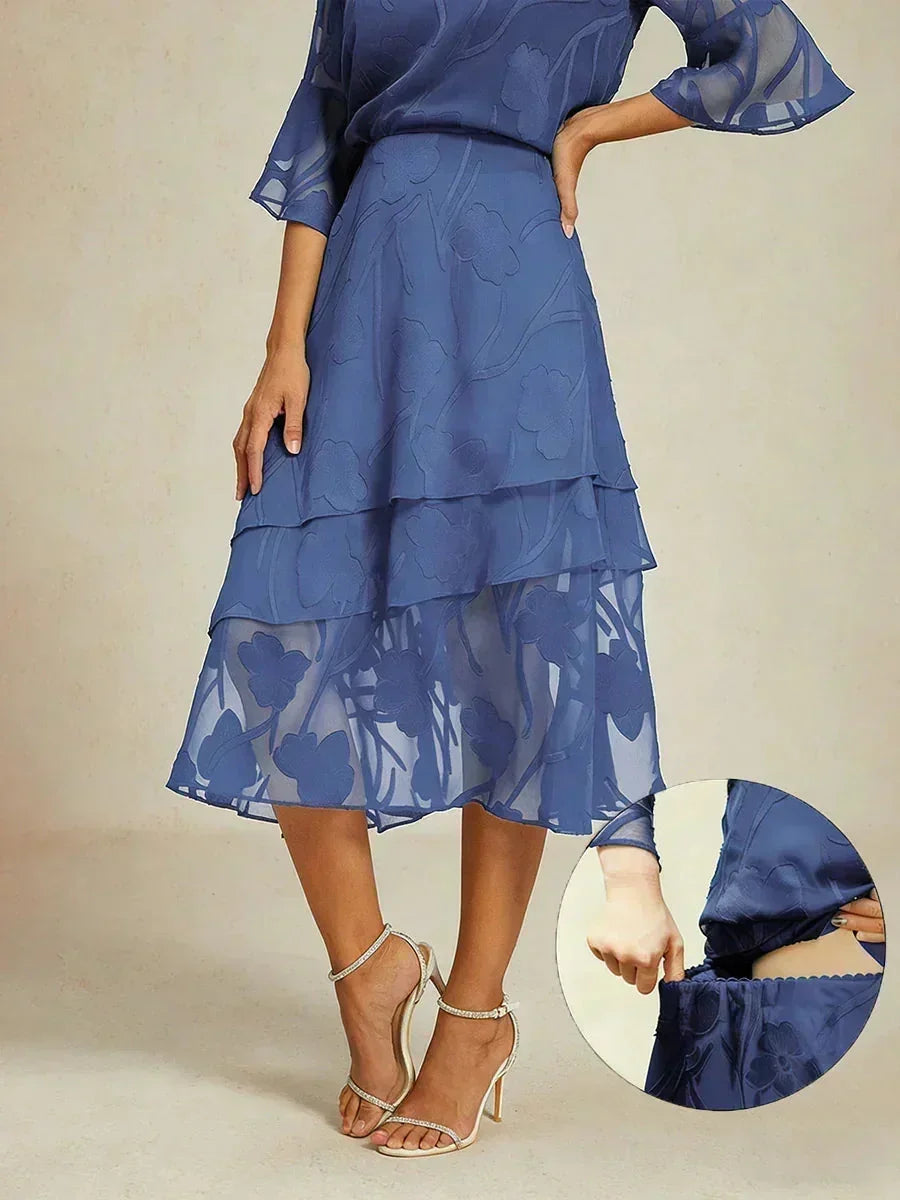 Gebloemde Chiffon Midi-Rok