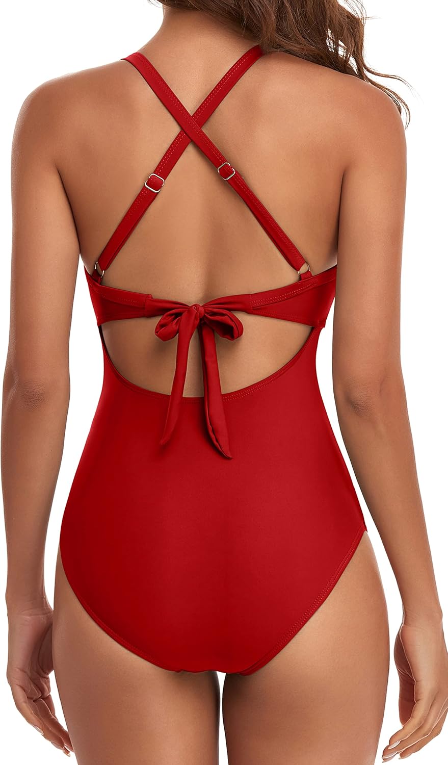 Maclair & Co. - Women's One Piece Swimsuits Tummy Control Cutout High Waisted Bathing Suit Wrap Tie Back