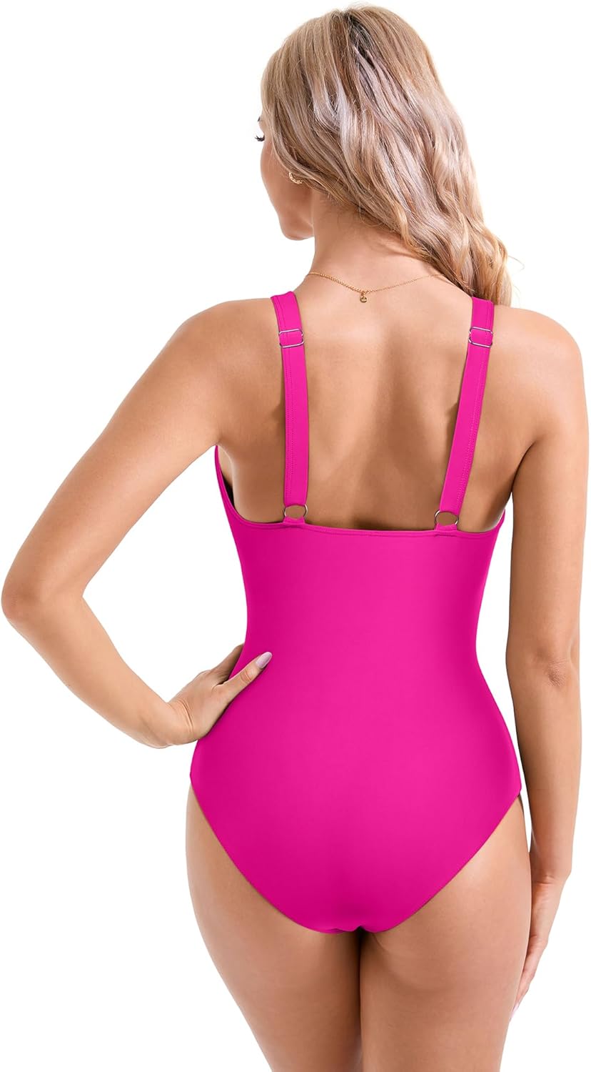 Maclair & Co. - Women Sexy Mesh Tummy Control Swimsuit Push Up High Waisted Bathing Suit