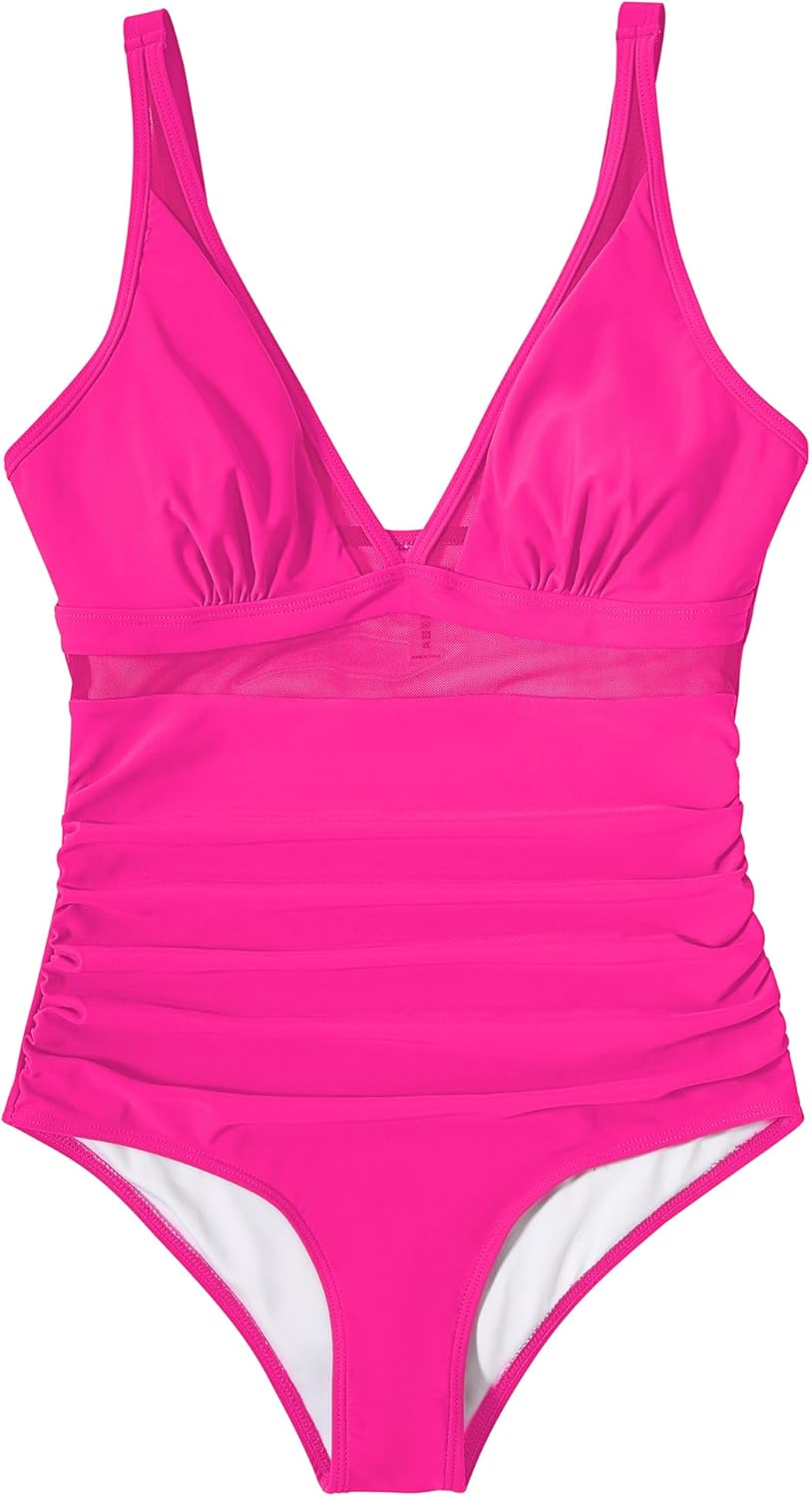 Maclair & Co. - Women Sexy Mesh Tummy Control Swimsuit Push Up High Waisted Bathing Suit