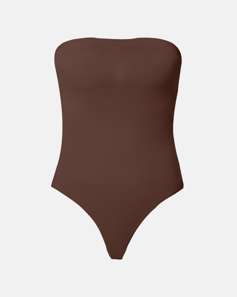 Seamless Bandeau Shaping Bodysuit with Removable Straps