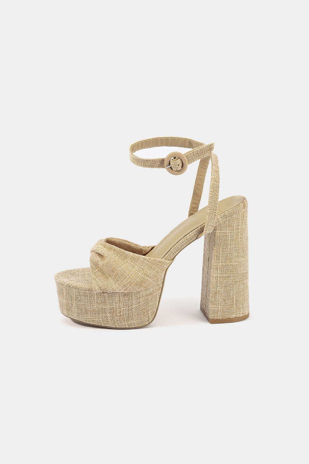 Strappy Thick-Soled Open Toe Heels