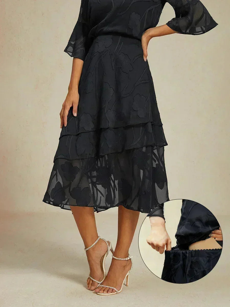 Bloemenchiffon Midirok