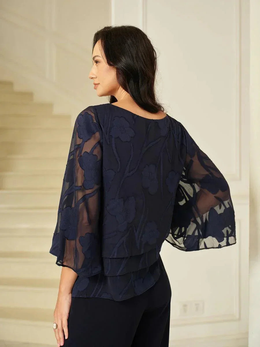 Chiffon Bloemenlaagjes Blouse