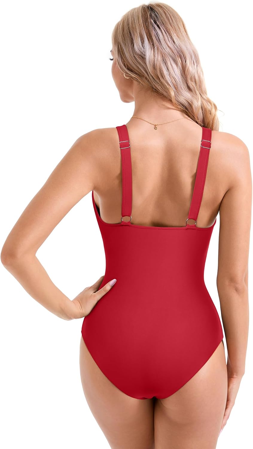 Maclair & Co. - Women Sexy Mesh Tummy Control Swimsuit Push Up High Waisted Bathing Suit