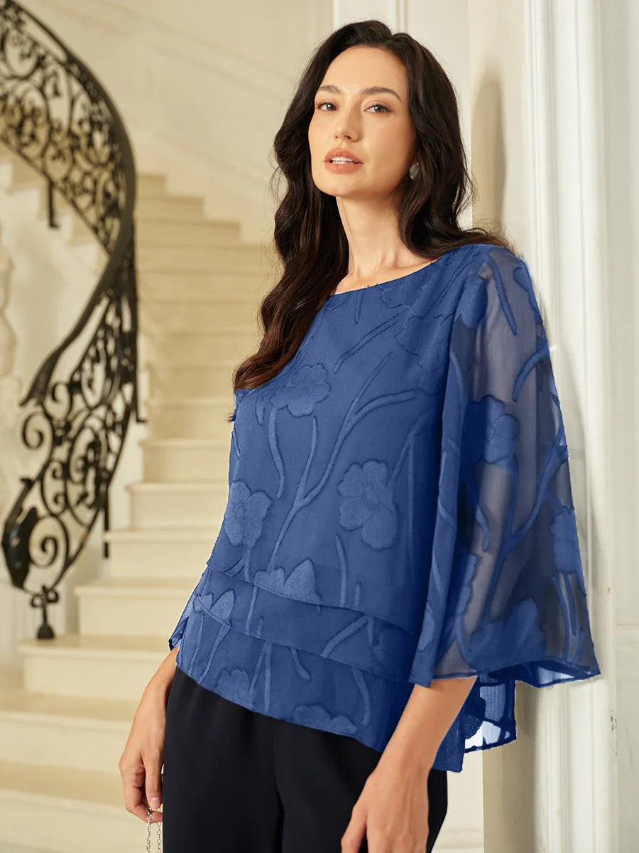 Chiffon Bloemenprint Gelaagde Blouse