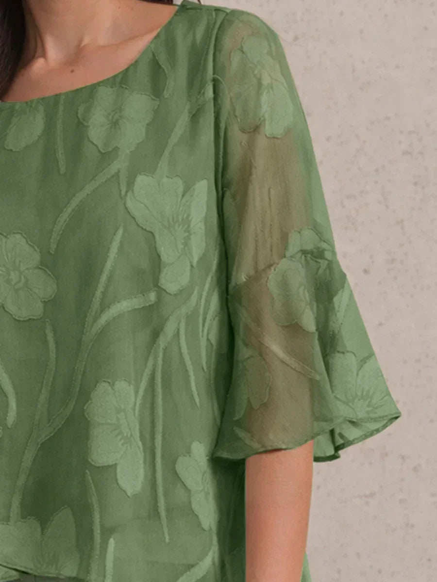 Elegante chiffon blouse met asymmetrische zoom