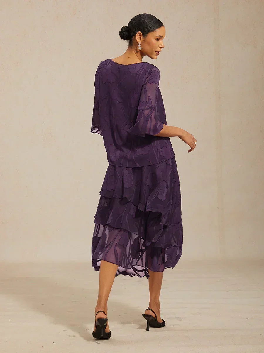Gebloemde Chiffon Midi-Rok