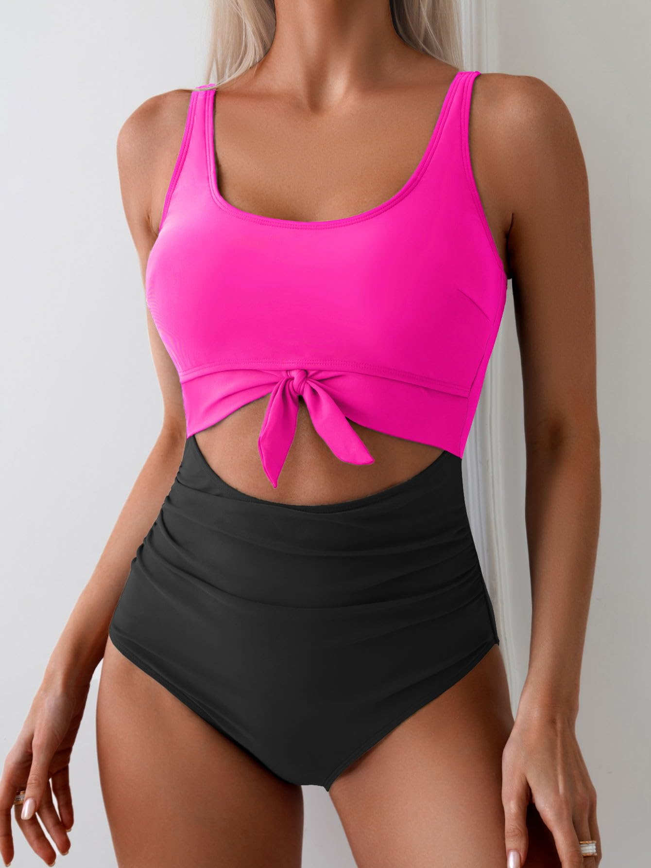 Maclair & Co. - Women's One Piece Swimsuit Tummy Control Slimming Bathing Suit Cutout Tie Knot Swimwear