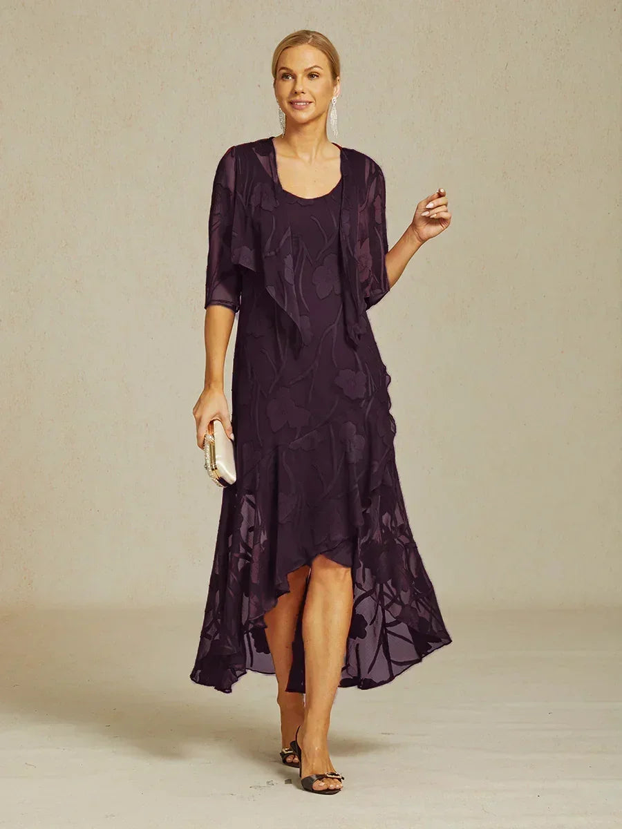 Doorschijnende Chiffon Bolero met Bloemenprint en 3/4-mouwen
